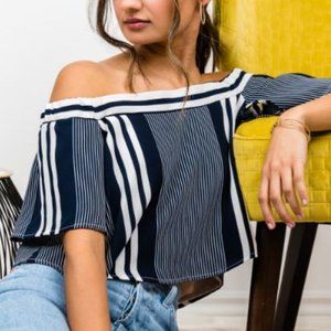 Off-shoulder flowy top